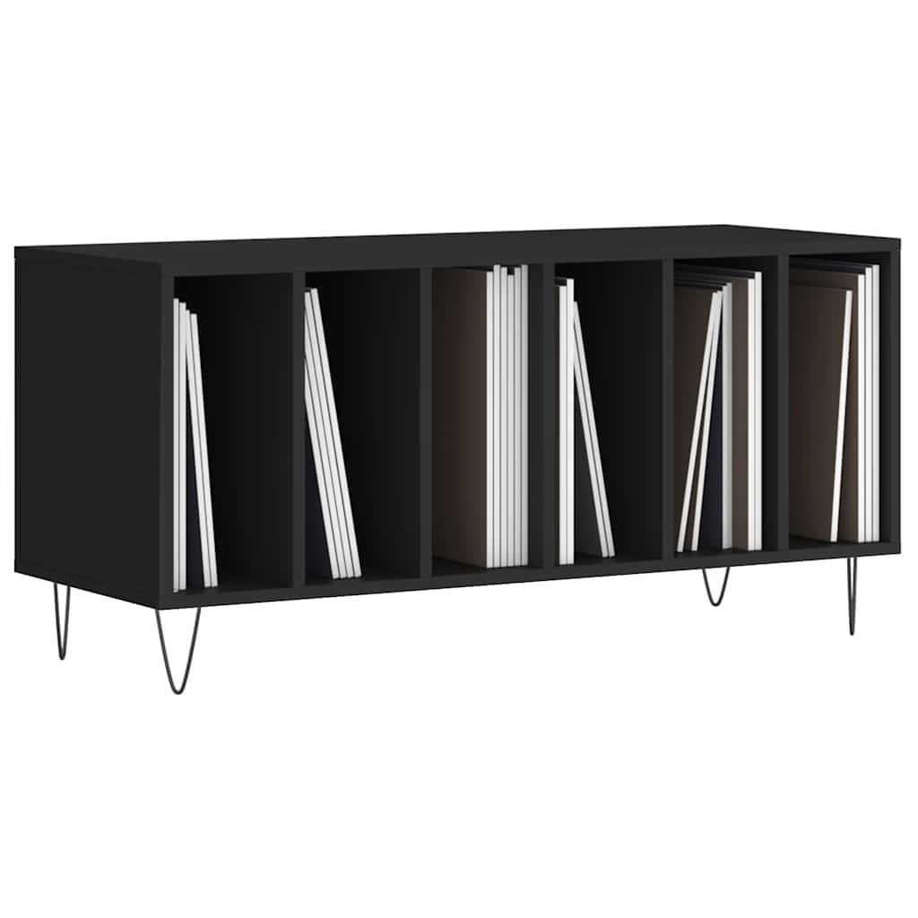 vinylskab 100x38x48 cm konstrueret træ sort