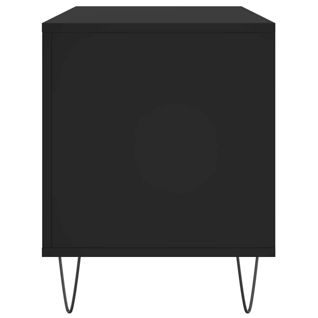 vinylskab 100x38x48 cm konstrueret træ sort