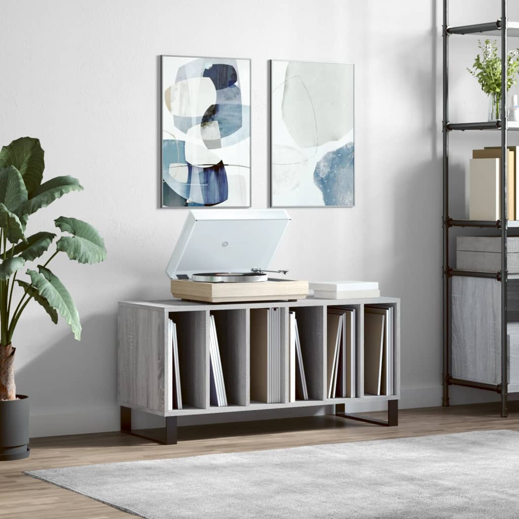 vinylskab 100x38x48 cm konstrueret træ grå sonoma-eg