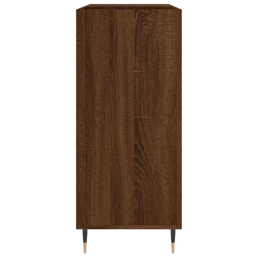 vinylskab 84,5x38x89 cm konstrueret træ brun egetræsfarve