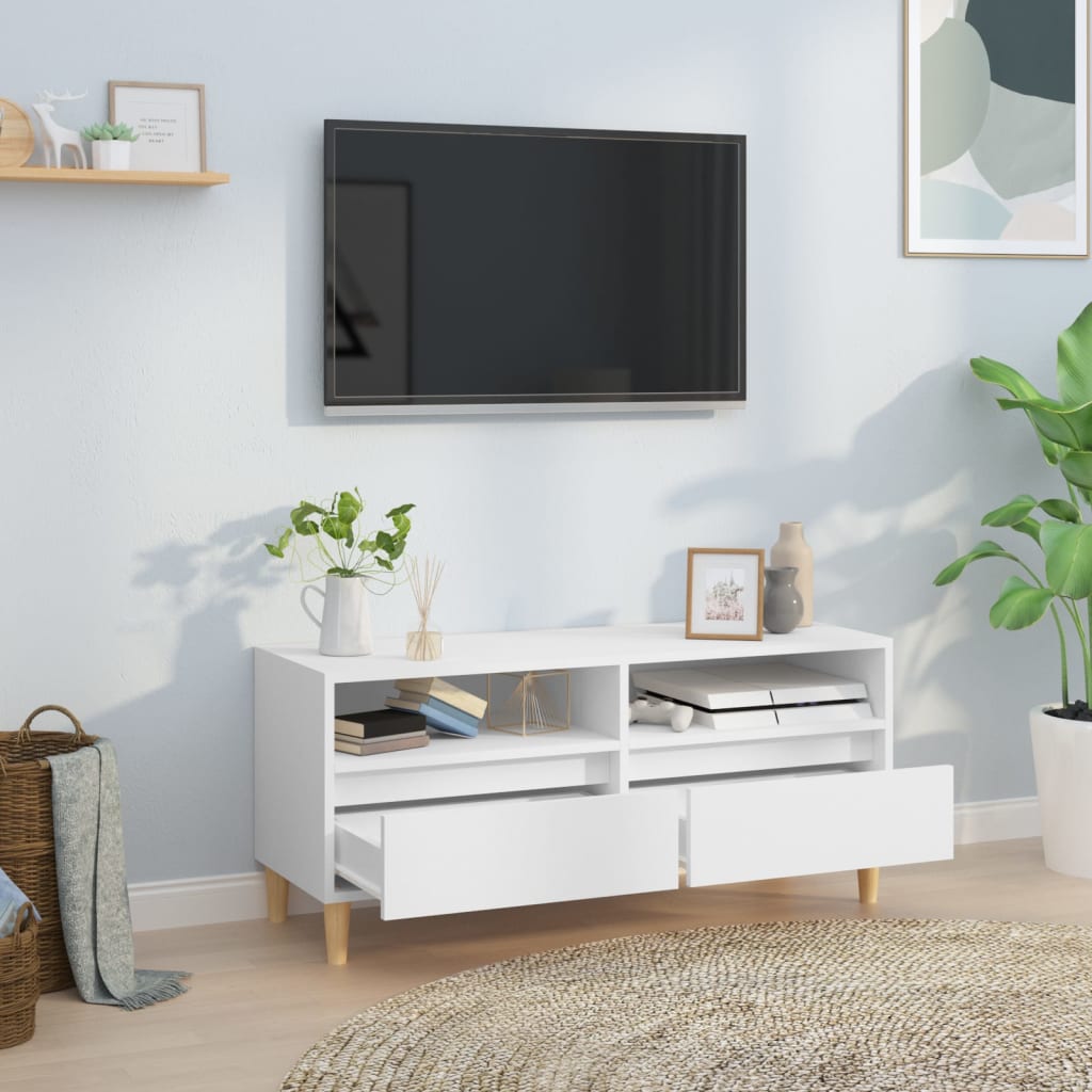 tv-bord 100x34,5x44,5 cm konstrueret træ hvid