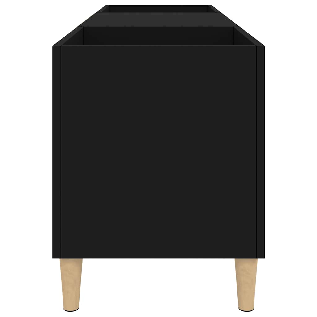 vinylskab 121x38x48 cm konstrueret træ sort