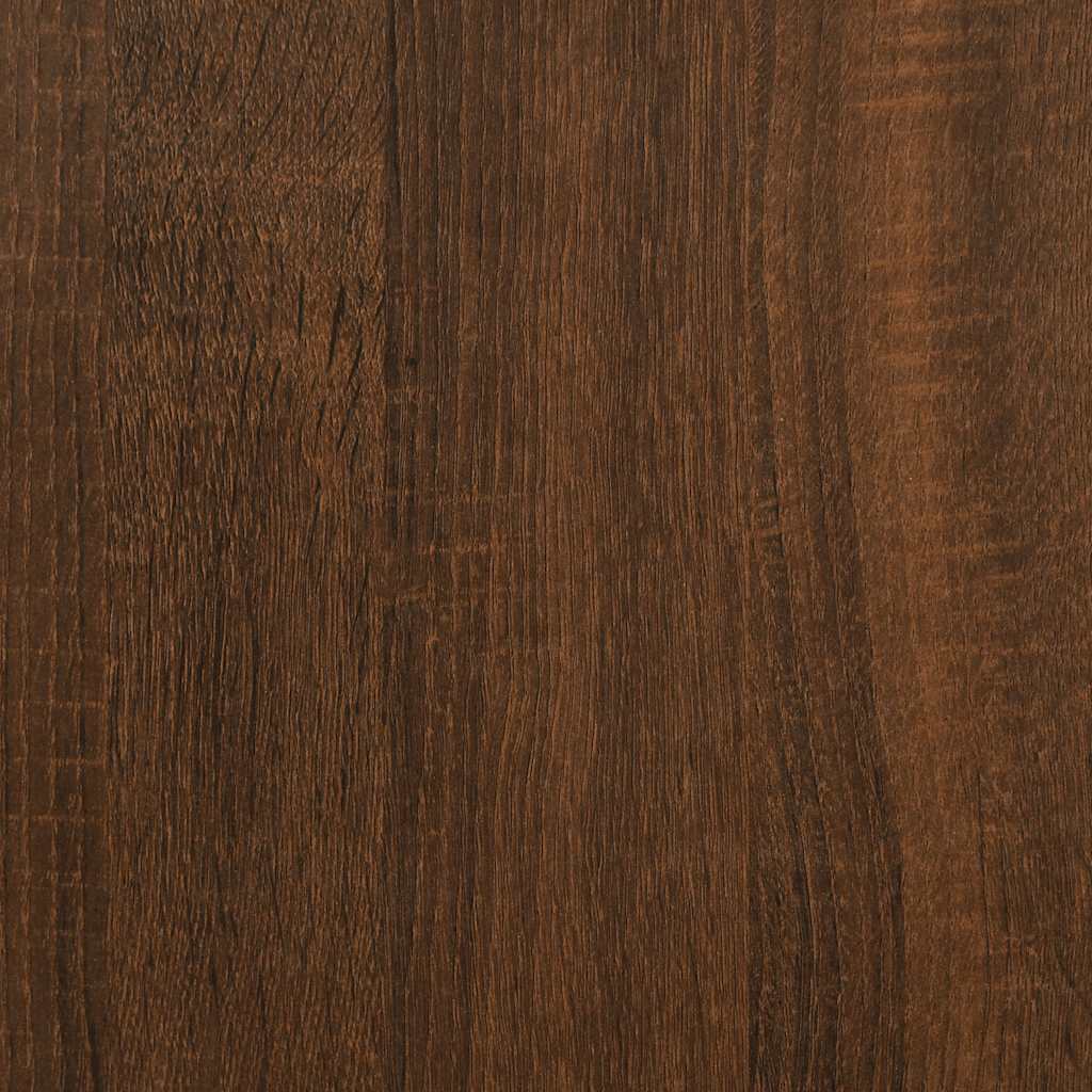vinylskab 121x38x48 cm konstrueret træ brun egetræsfarve