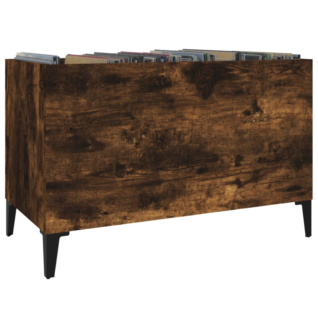 vinylskab 74,5x38x48 cm konstrueret træ røget egetræsfarve