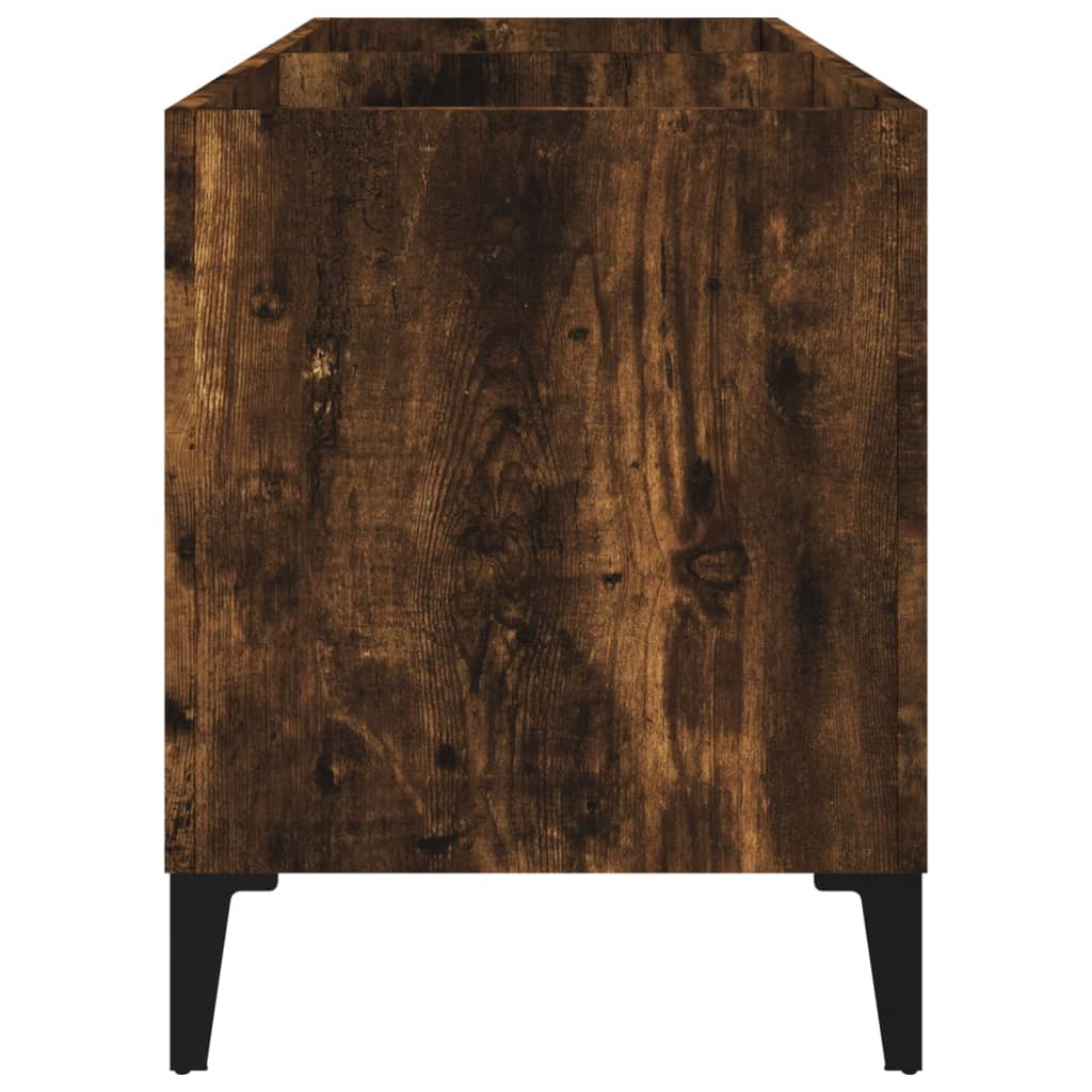 vinylskab 74,5x38x48 cm konstrueret træ røget egetræsfarve