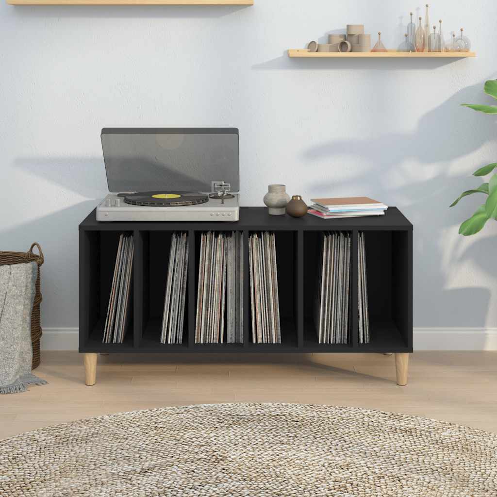vinylskab 100x38x48 cm konstrueret træ sort