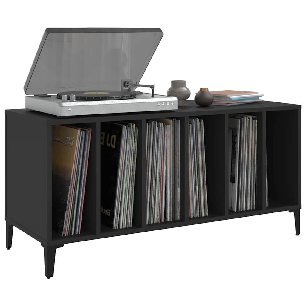 vinylskab 100x38x48 cm konstrueret træ sort