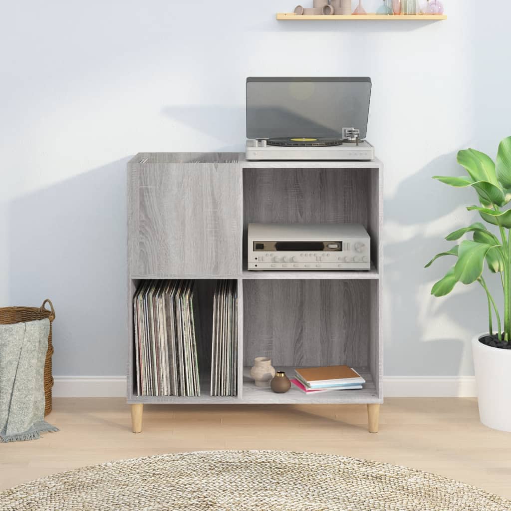vinylskab 84,5x38x39 cm konstrueret træ grå sonoma-eg