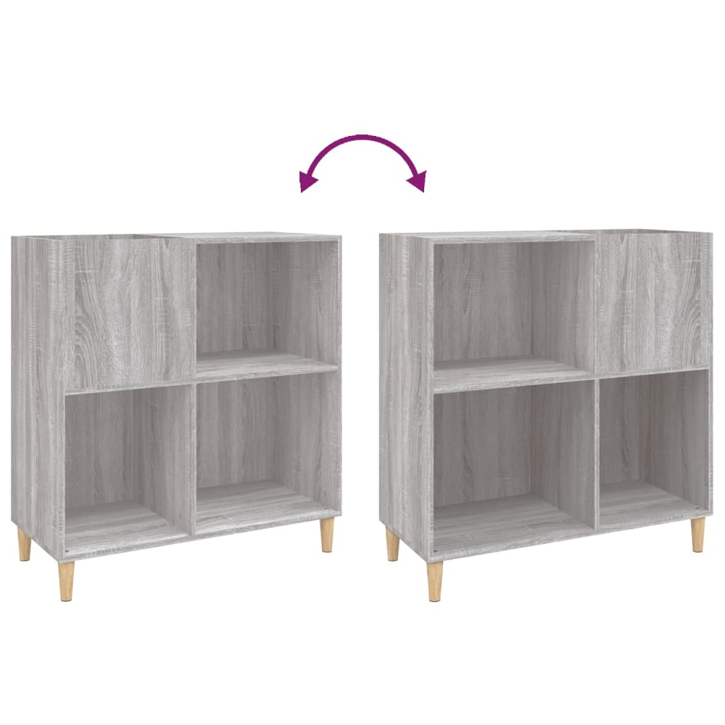vinylskab 84,5x38x39 cm konstrueret træ grå sonoma-eg