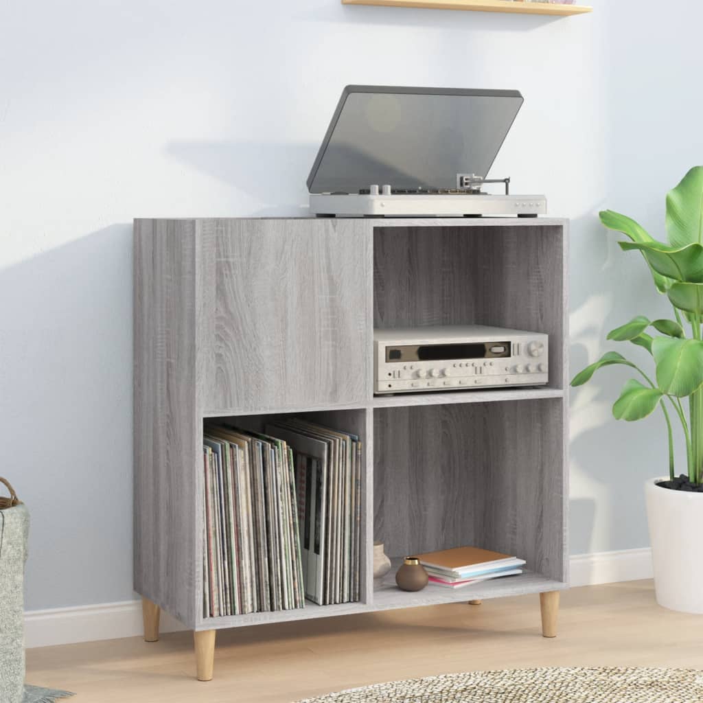 vinylskab 84,5x38x39 cm konstrueret træ grå sonoma-eg