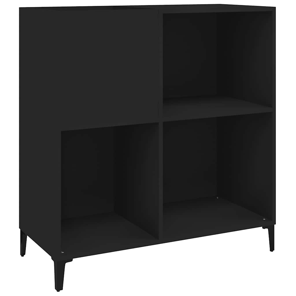 vinylskab 84,5x38x89 cm konstrueret træ sort