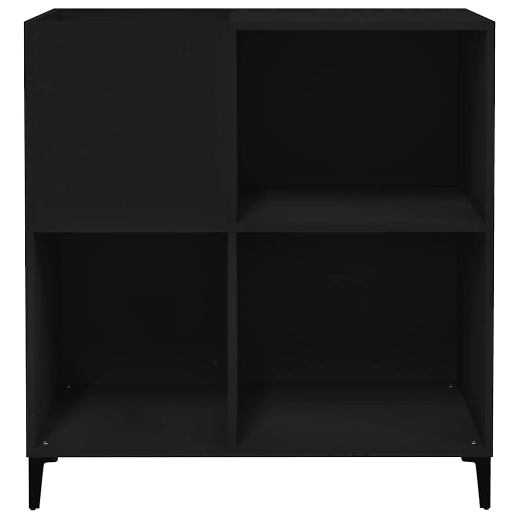 vinylskab 84,5x38x89 cm konstrueret træ sort