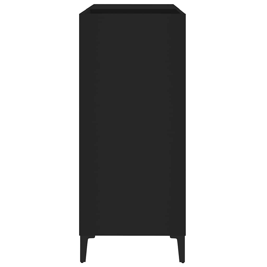 vinylskab 84,5x38x89 cm konstrueret træ sort