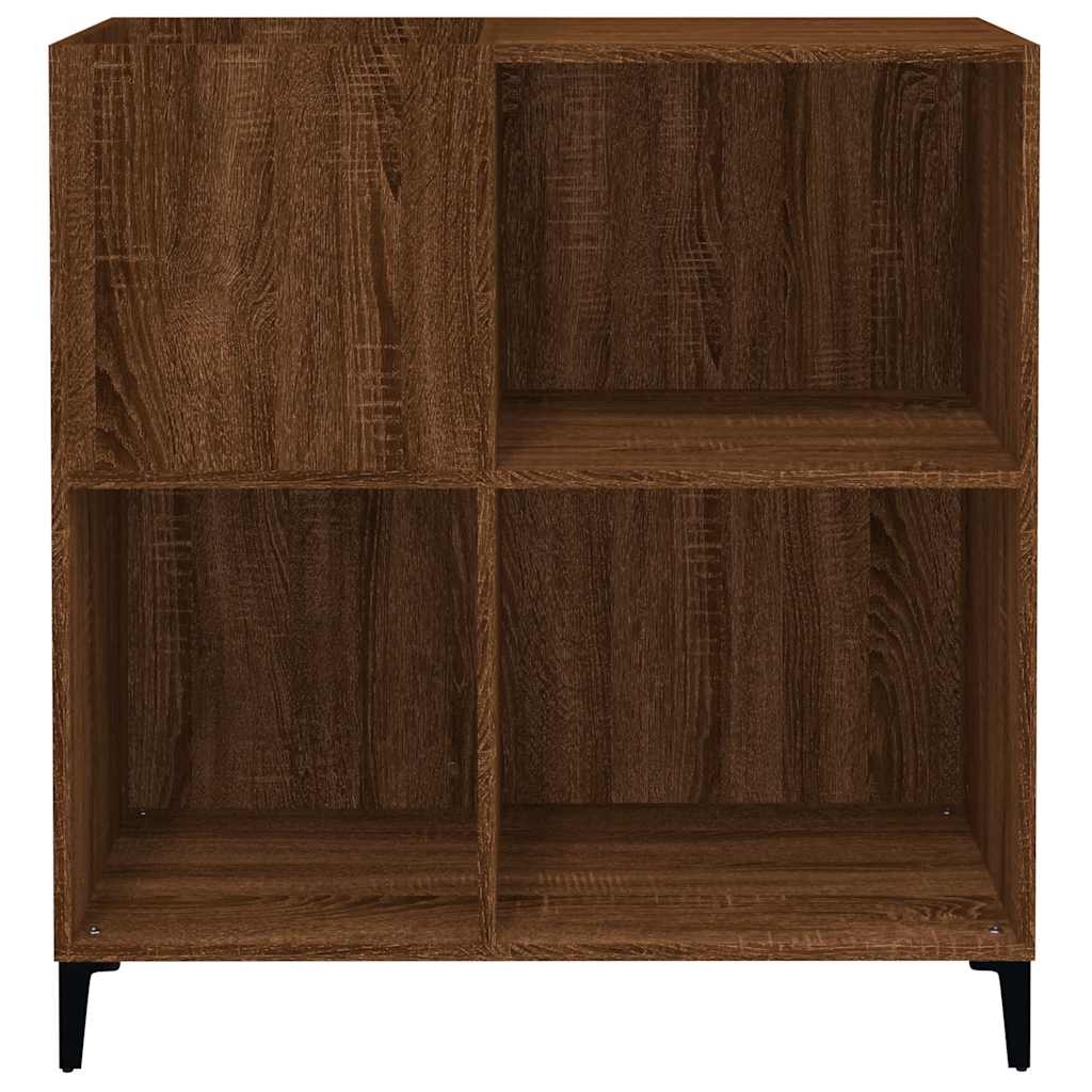 vinylskab 84,5x38x89 cm konstrueret træ brun egetræsfarve