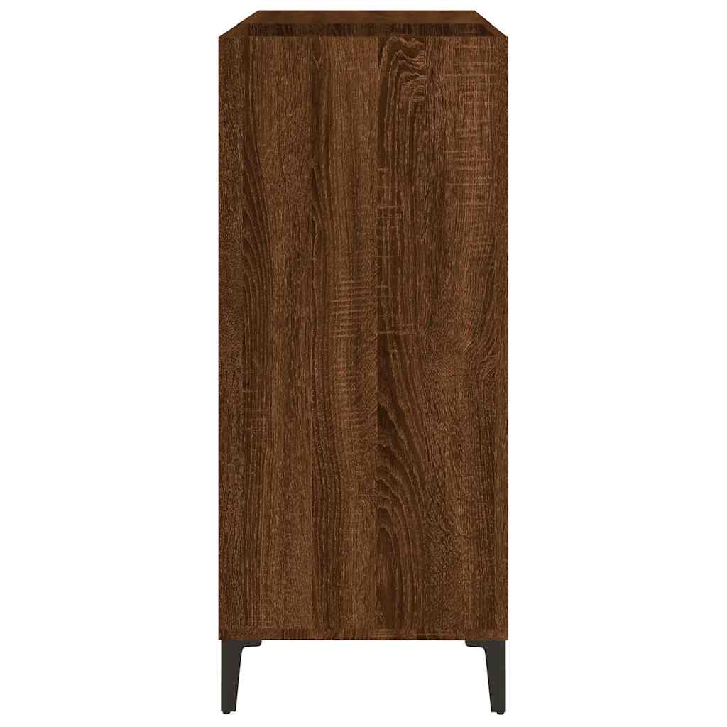 vinylskab 84,5x38x89 cm konstrueret træ brun egetræsfarve