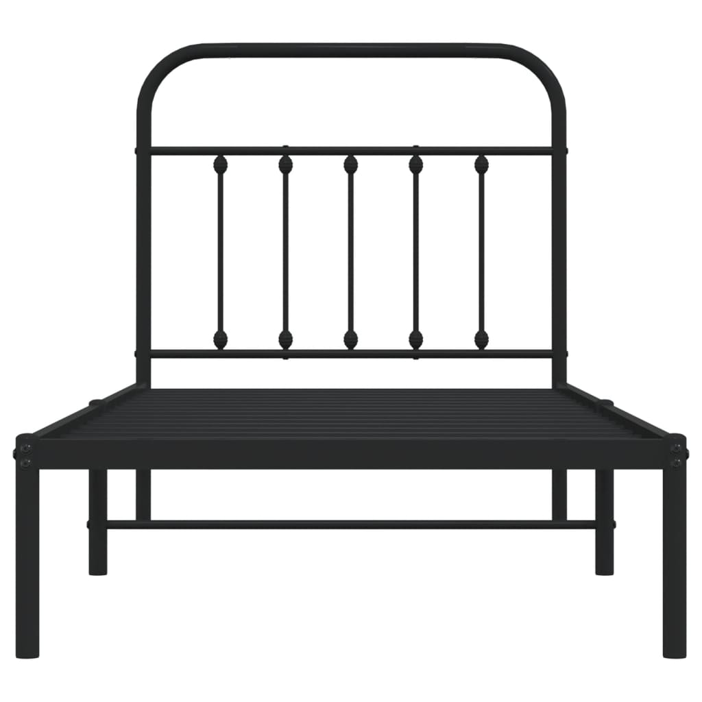 sengeramme med sengegavl 80x200 cm metal sort