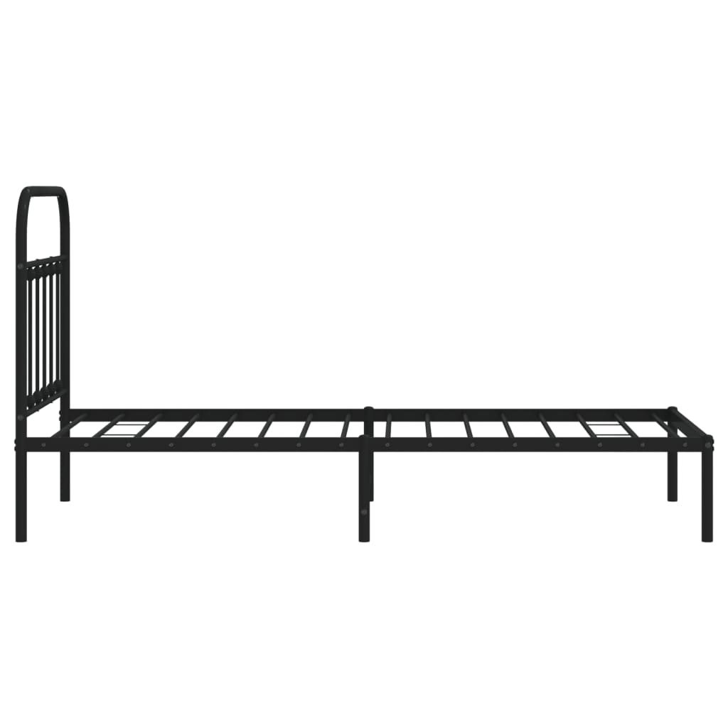 sengeramme med sengegavl 80x200 cm metal sort