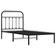 sengeramme med sengegavl 90x200 cm metal sort