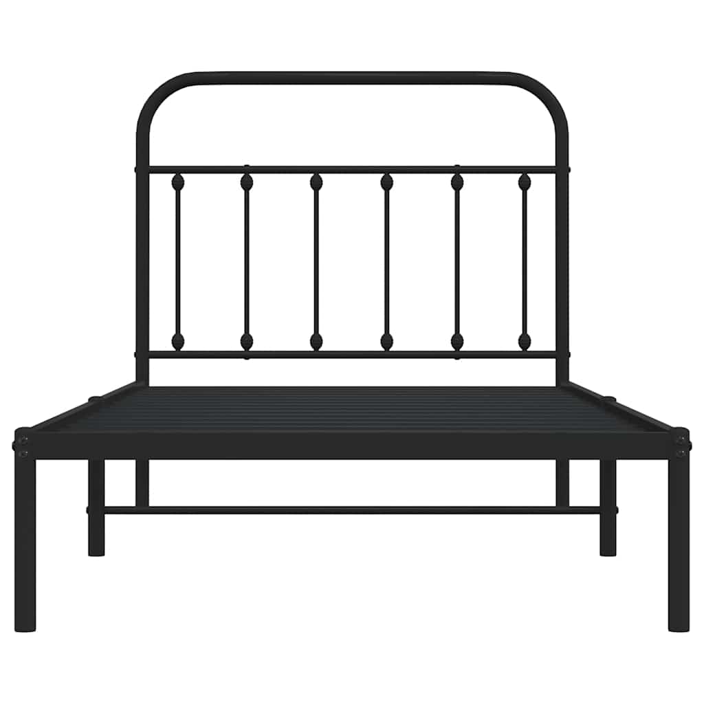 sengeramme med sengegavl 100x190 cm metal sort