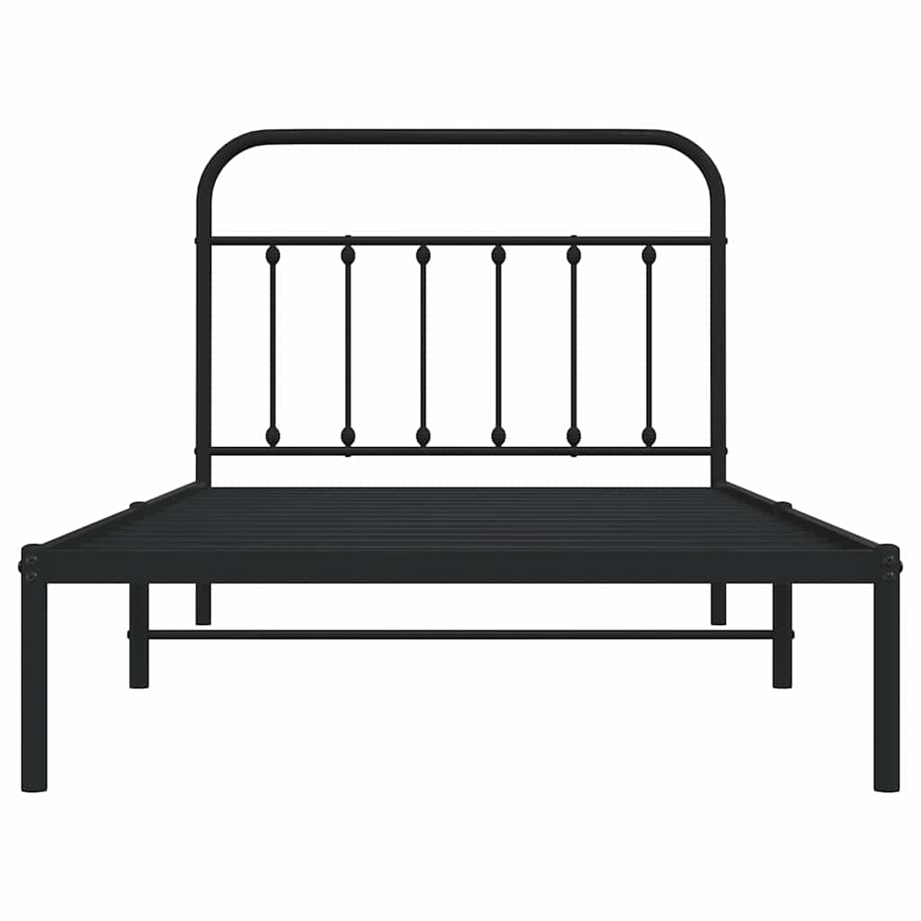 sengeramme med sengegavl 100x200 cm metal sort