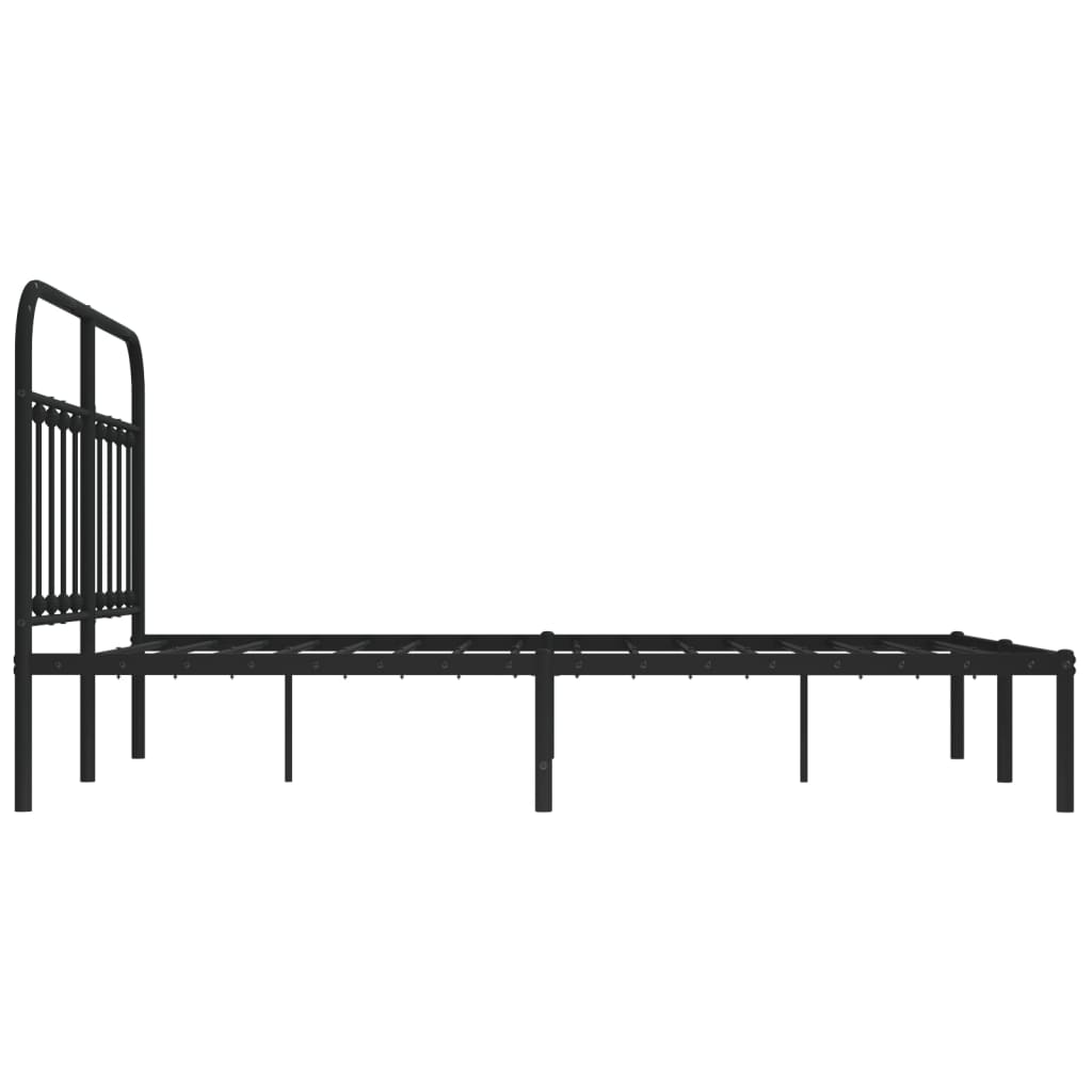 sengeramme med sengegavl 140x190 cm metal sort