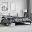 sengeramme med sengegavl 200x200 cm metal sort