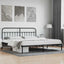 sengeramme med sengegavl 200x200 cm metal sort