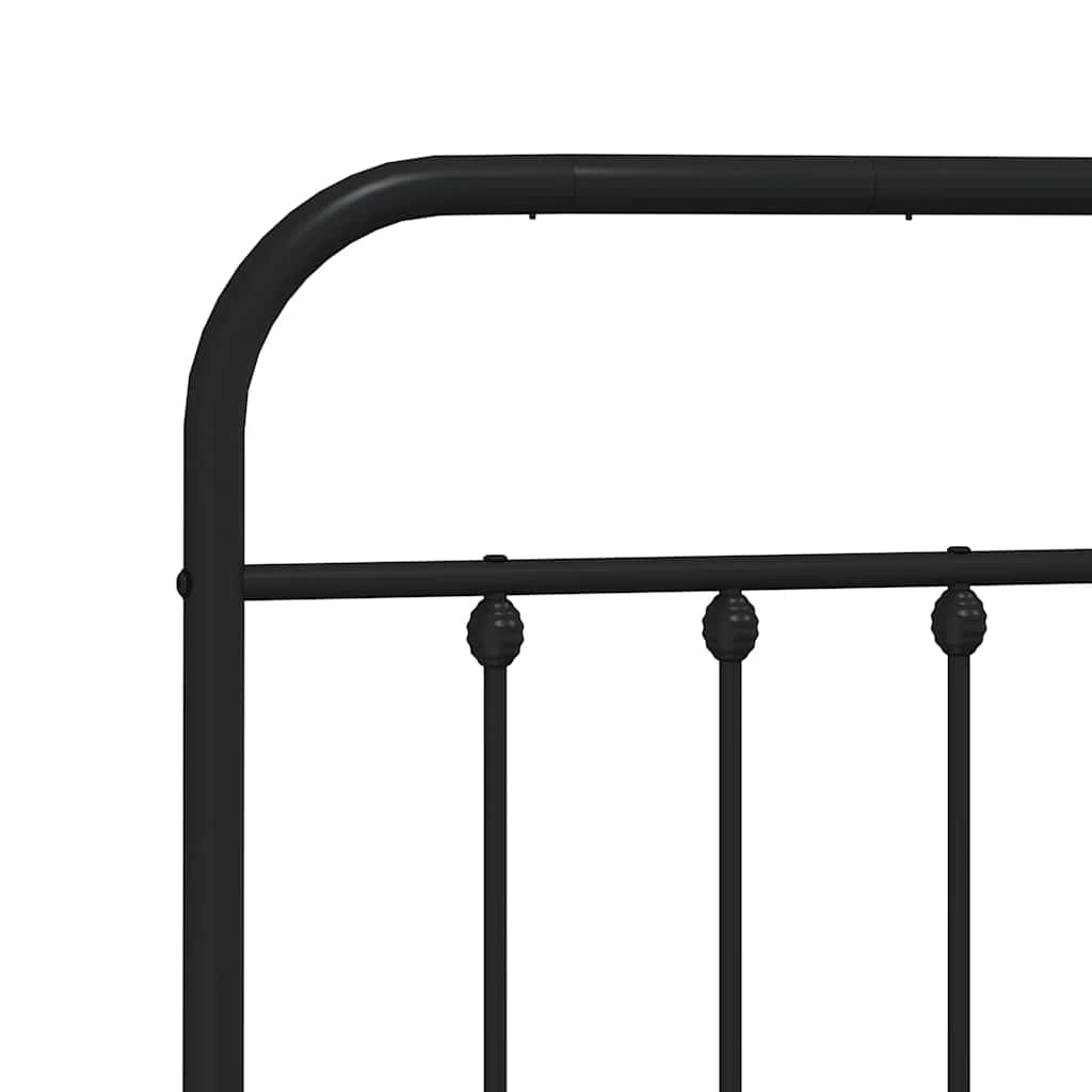 sengeramme med sengegavl og fodgærde 135x190 cm metal sort