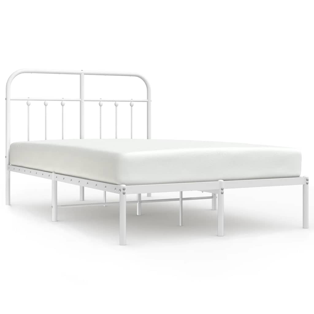 sengeramme med sengegavl 120x190 cm metal hvid