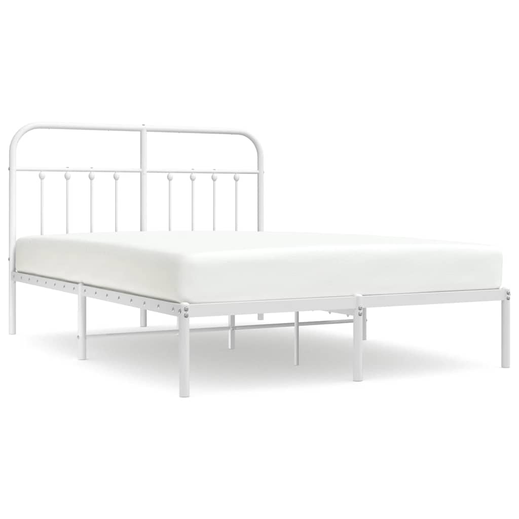 sengeramme med sengegavl 135x190 cm metal hvid