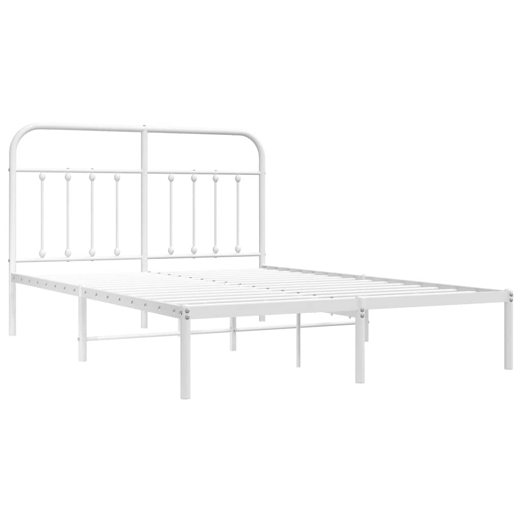sengeramme med sengegavl 140x200 cm metal hvid