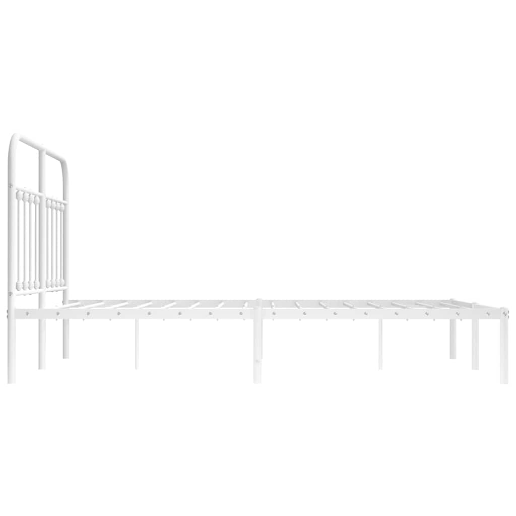 sengeramme med sengegavl 140x200 cm metal hvid