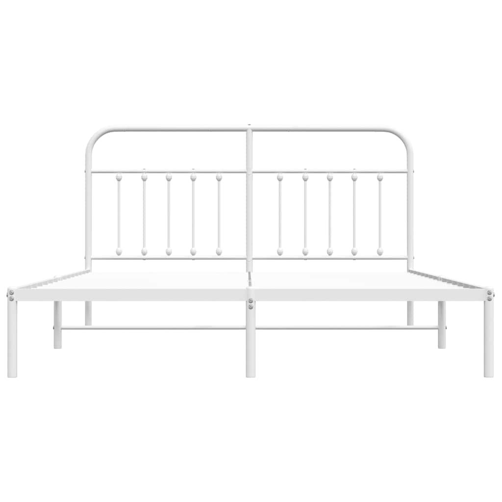 sengeramme med sengegavl 160x200 cm metal hvid