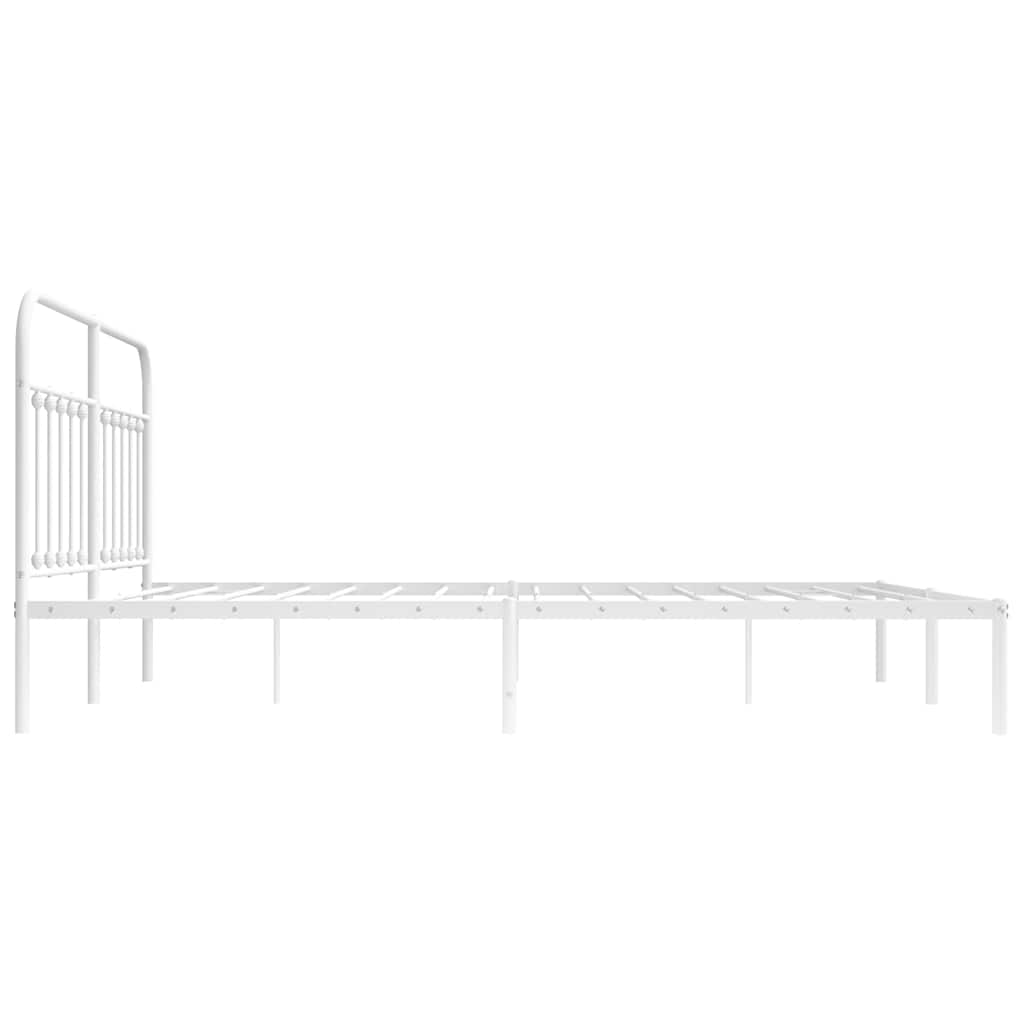 sengeramme med sengegavl 160x200 cm metal hvid