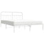 sengeramme med sengegavl 183x213 cm metal hvid