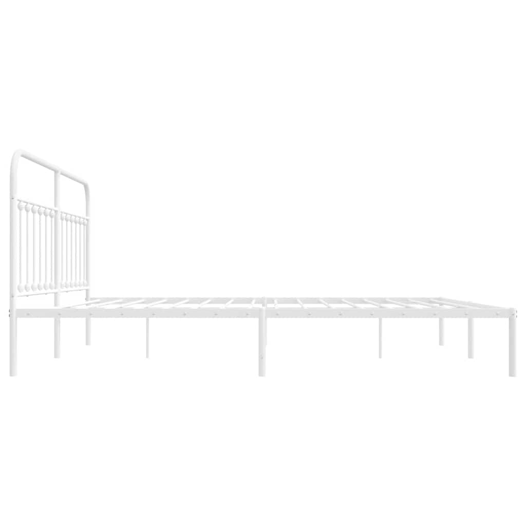 sengeramme med sengegavl 193x203 cm metal hvid