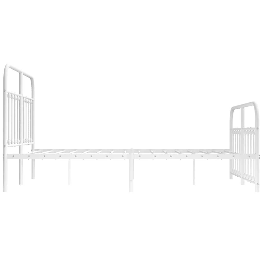sengeramme med sengegavl og fodgærde 140x190 cm metal hvid