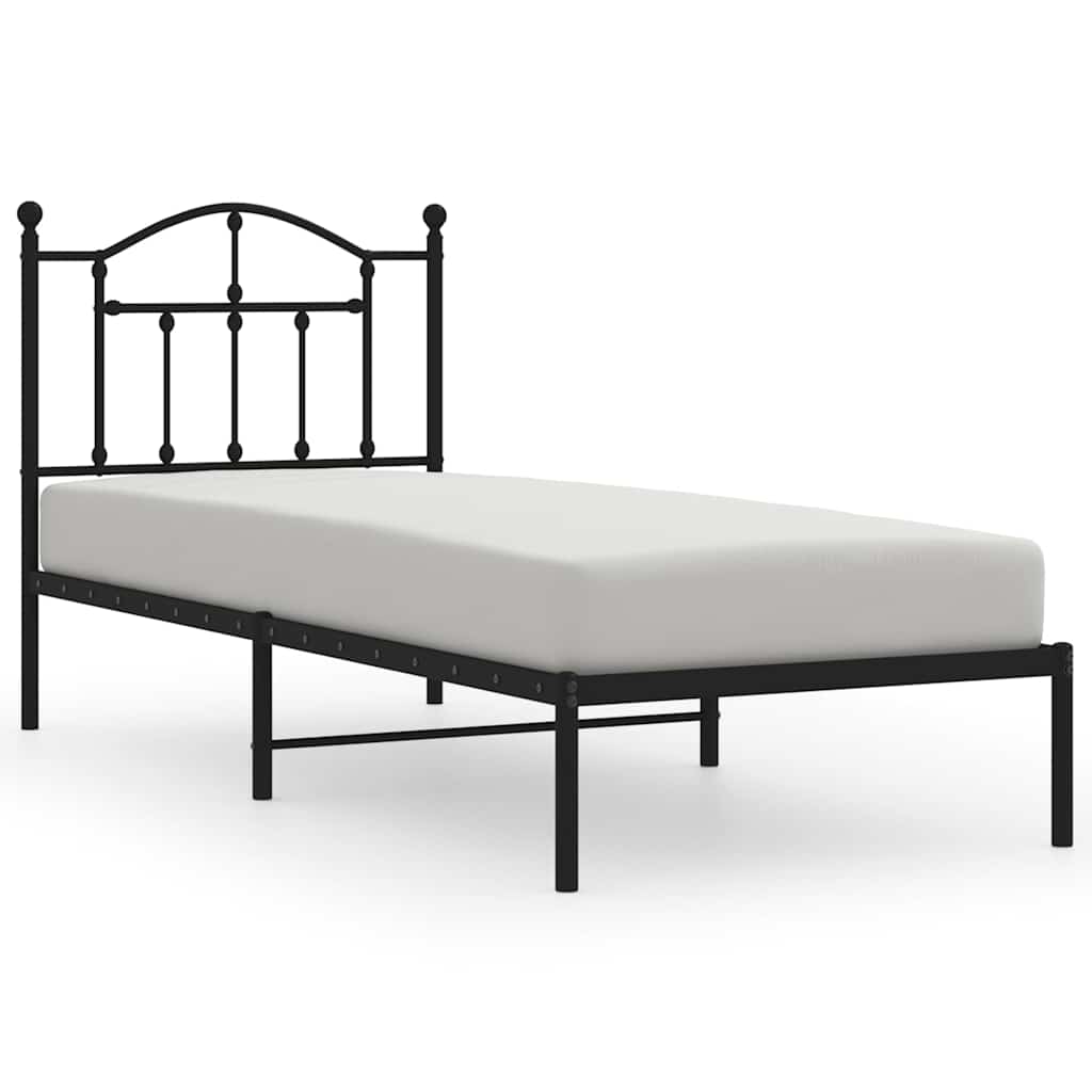 sengeramme med sengegavl 80x200 cm metal sort
