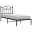 sengeramme med sengegavl 80x200 cm metal sort
