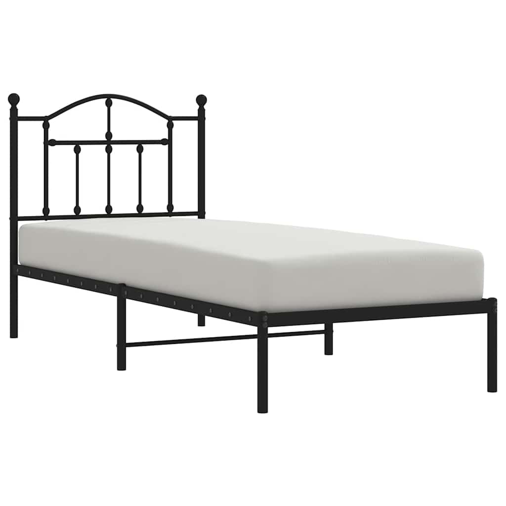 sengeramme med sengegavl 80x200 cm metal sort