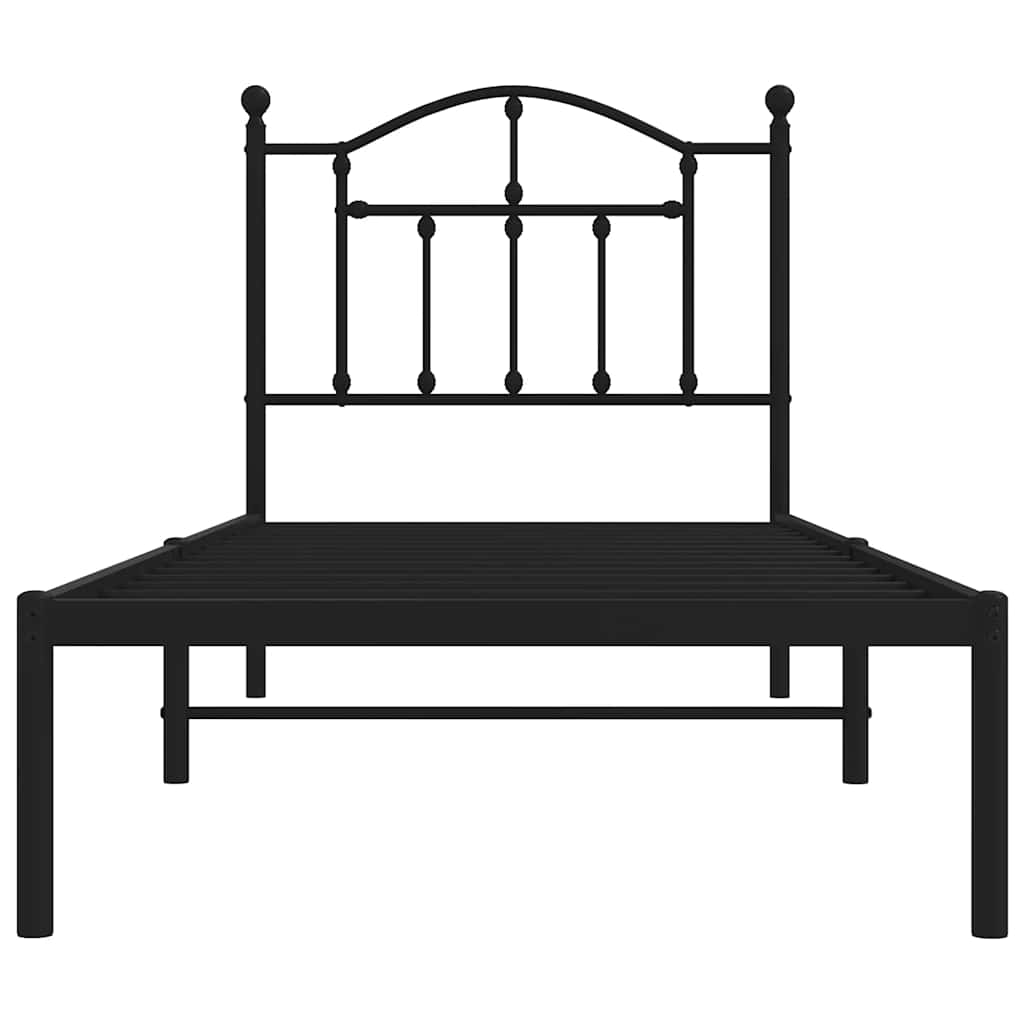 sengeramme med sengegavl 80x200 cm metal sort