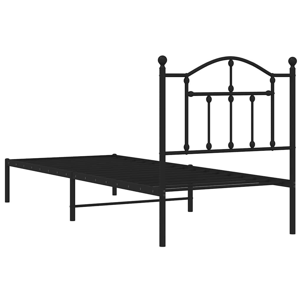 sengeramme med sengegavl 80x200 cm metal sort