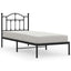 sengeramme med sengegavl 90x190 cm metal sort