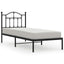 sengeramme med sengegavl 90x200 cm metal sort