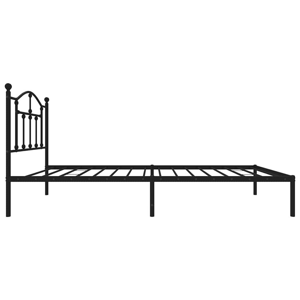 sengeramme med sengegavl 90x200 cm metal sort