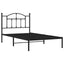 sengeramme med sengegavl 100x190 cm metal sort