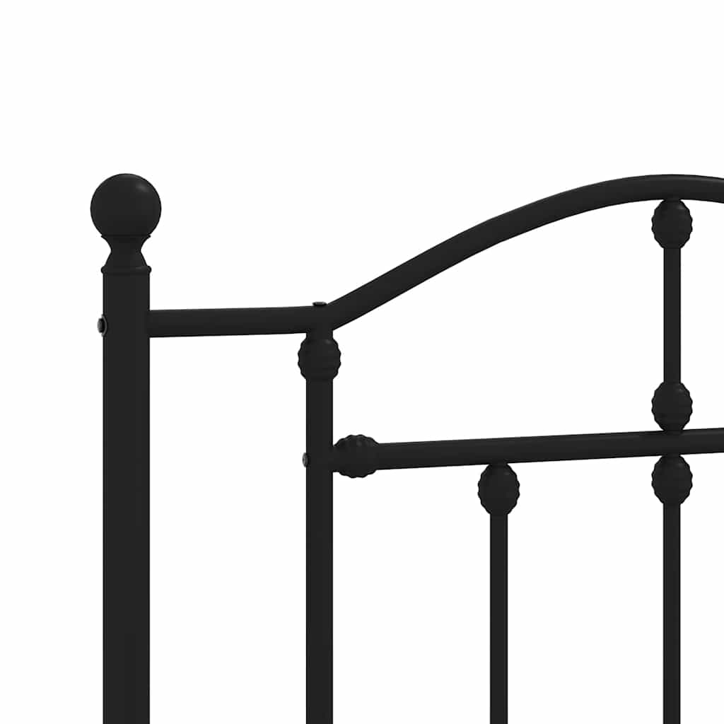 sengeramme med sengegavl 100x190 cm metal sort
