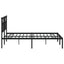 sengeramme med sengegavl 135x190 cm metal sort