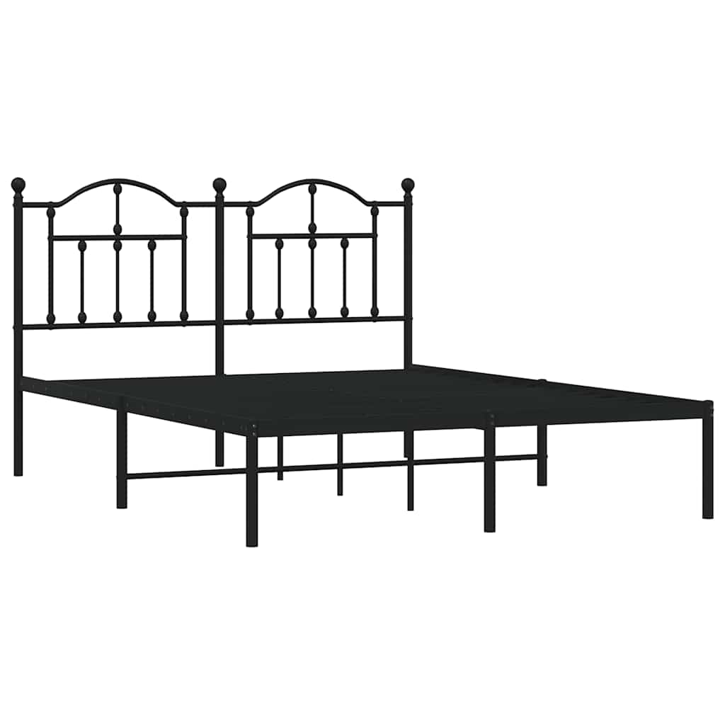 sengeramme med sengegavl 140x190 cm metal sort