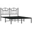 sengeramme med sengegavl 140x200 cm metal sort